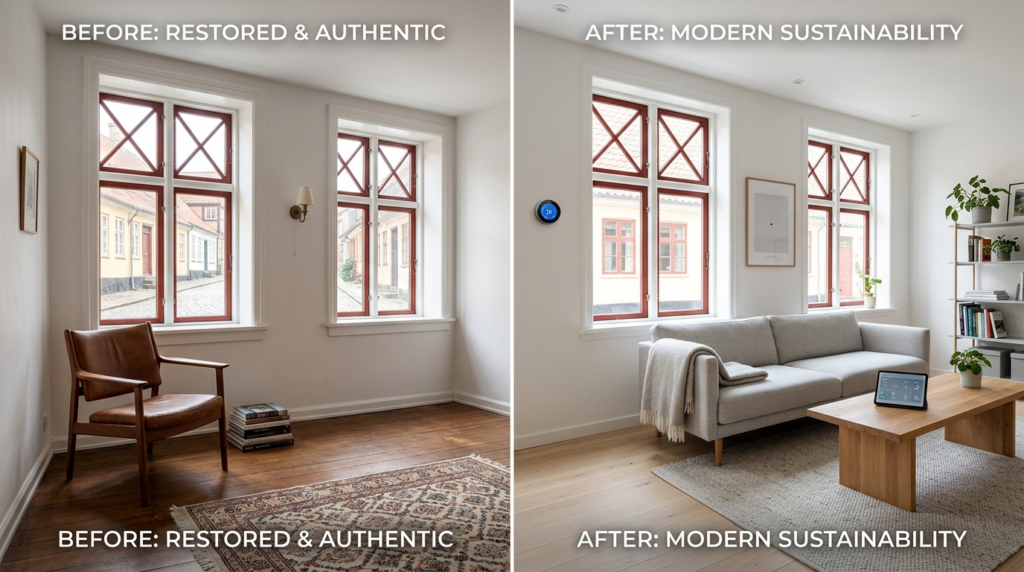 Inspiring before-and-after style composite showing a classic